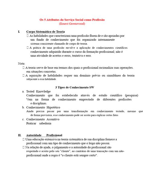 Serviço Social Como Profissão - Atributos do Serviço Social como Profissão | PDF | Conhecimento ...