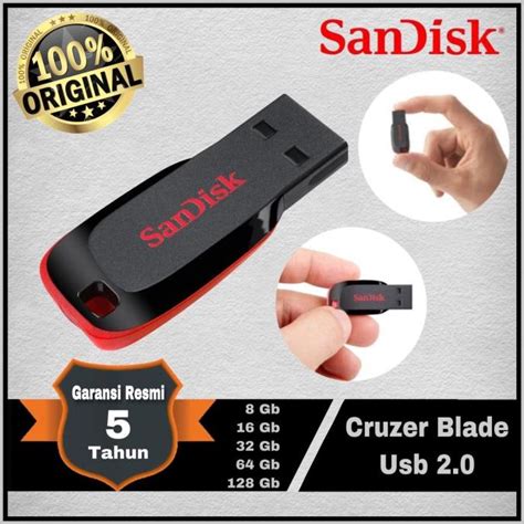 Jual FLASH DISK SANDISK CZ50 CRUZER BLADE 8 16 32 64 128 GB