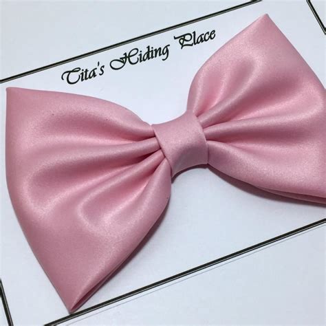 Pink Satin Hair Bow Girls Fabric Hair Bow Fabric Hair Bow Retro