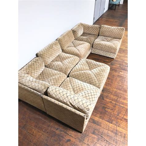 1970s Vintage Mid Century Modern Milo Baughman 7pc Modular Sectional