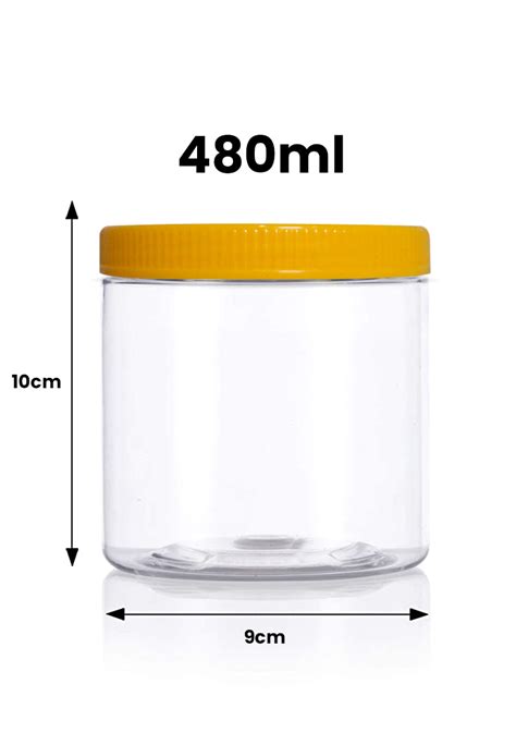 480ml Plastic PET Jar With Yellow Lid - LatestGadget