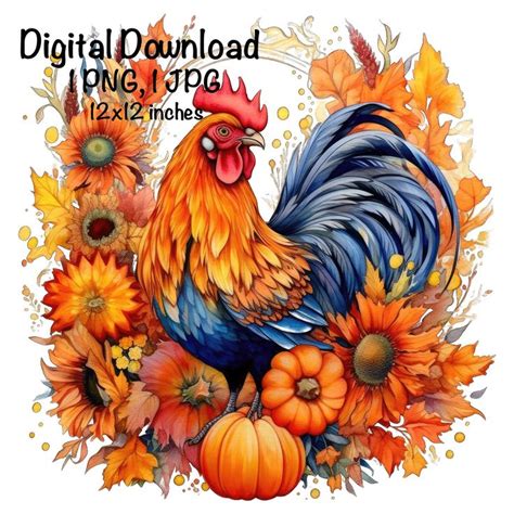 Coq Png Automne Thanksgiving Sublimation Coq Sublimation Png Coq Mignon