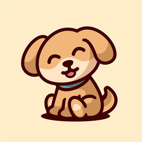 Cute Dog Mascot Cartoon Logo Design Flat Design Style 13431434 Vector