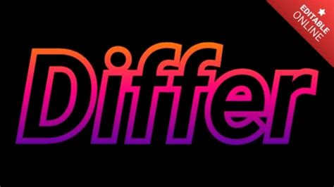 Differ | Purple Orange Stroke | Text Effect Generator 