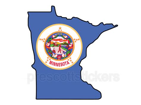 Minnesota Flag State Outline Car Window Vinyl Laptop Sticker Decal