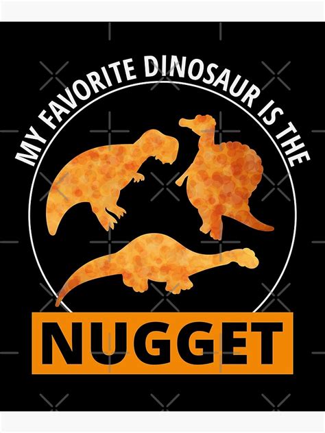 Póster Nugget de pollo Comida rápida Dinosaurio Dino Amantes de los