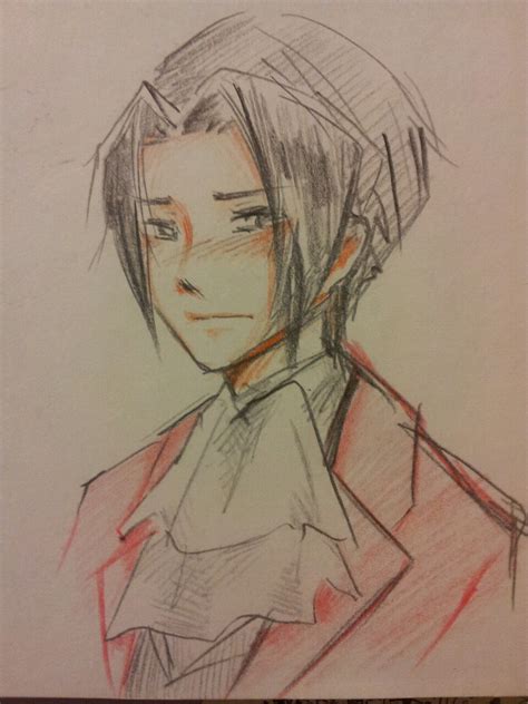 Minnuna Old Picture Of Miles Edgeworth Drawn For My Best Friend Ouo I