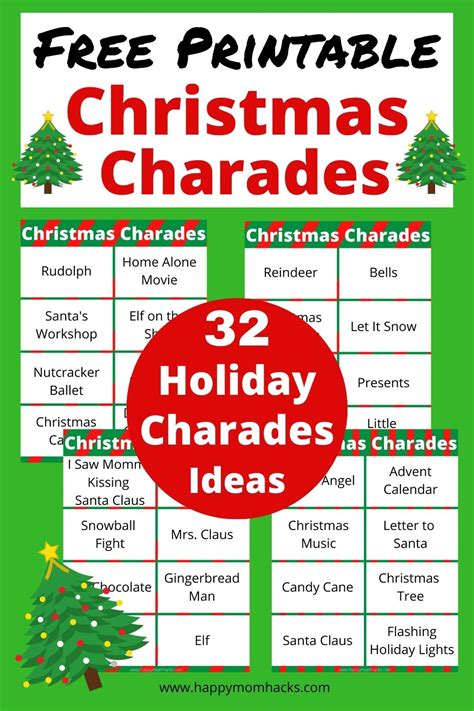 Fun Christmas Charades Game Printable Words List For Families