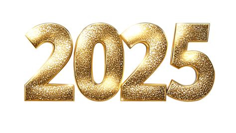 2025 Gold Glitter Text With Sparkling Shine 2025 Gold Glitter Shine