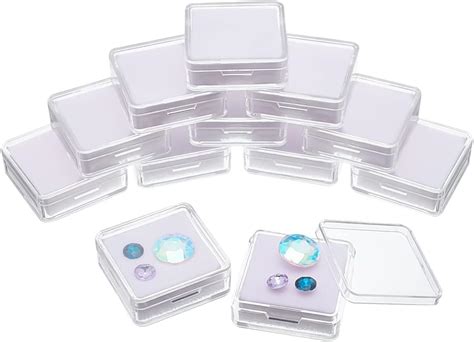 Amazon NBEADS 12 Pcs Gemstone Display Box 1 6x1 6x0 6 Transparent