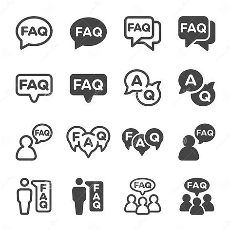 Faq icon set stock vector. Illustration of glyph, people - 209472691
