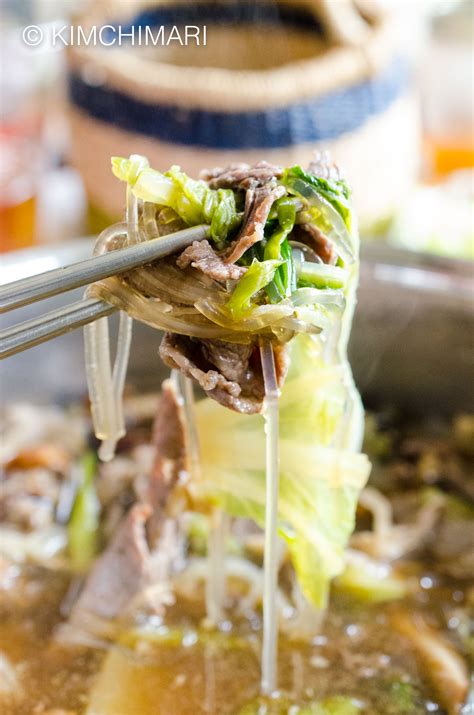 Bulgogi Hot Pot With Glass Noodles Bulgogi Jeongol Kimchimari