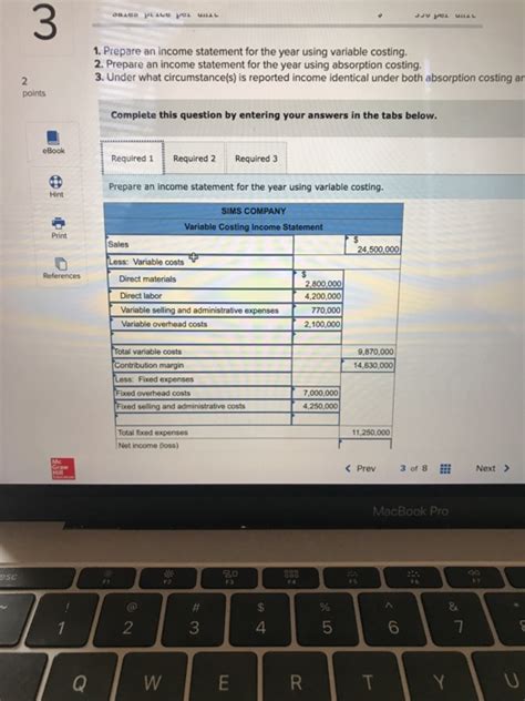 Solved 3 1 Prepare An Income Statement For The Year Using Chegg