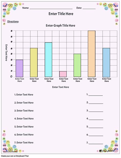 Bar Graph Worksheet With A Cute Pastel Aesthetic