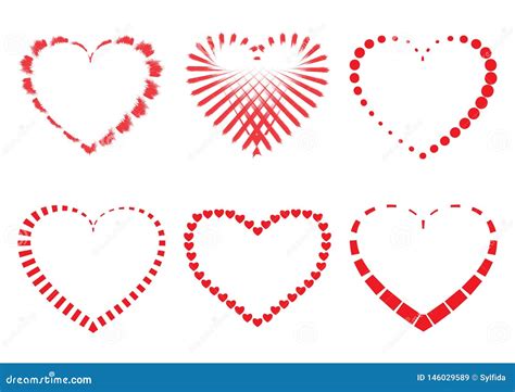 Conjunto De Corazones Rojos Ilustraci n Del Vector Stock de ilustración