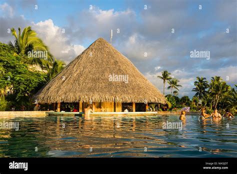 Pool Bar In A Luxury Hotel Papeete Tahiti French Polynesia Stock