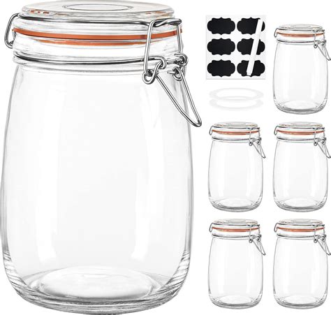 Glass Jars With Airtight Lids Qianfenie Oz Wide Mouth Mason Jars