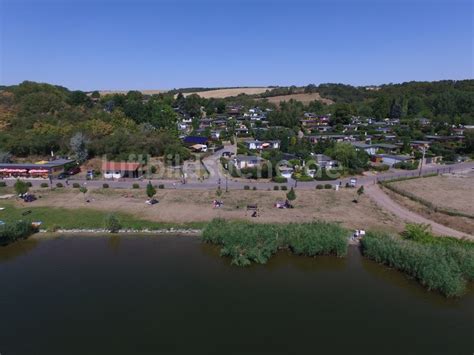 Seeburg von oben Süßer See im Ortsteil Seeburg im Seegebiet