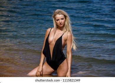 Beautiful Sexy Blonde Girl Swimsuit Posing Stock Photo Shutterstock