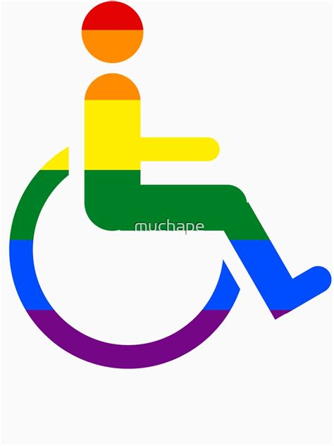 Gay Lesbian LGBT Disabled Wheelchair Pride Flag T Shirt By Muchape