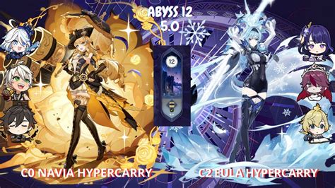 Spiral Abyss Floor Navia Hypercarry Eula Hypercarry Youtube