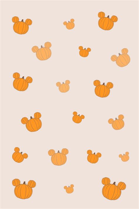 Pumkin Mickey Phone Wallpaper Fall Background Wallpaper Holiday Iphone