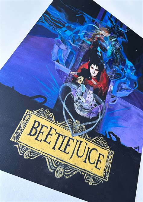 Beetlejuice Original Hand Painted Poster — Dom Bittner Movie Prints