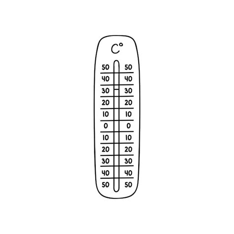 Premium Vector Celsius Meteorology Thermometer Cute Hand Drawn Doodle