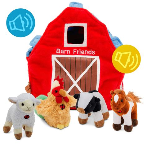 Buy Plush Creations Plush Farm Animals For Toddlers With Plush Barn