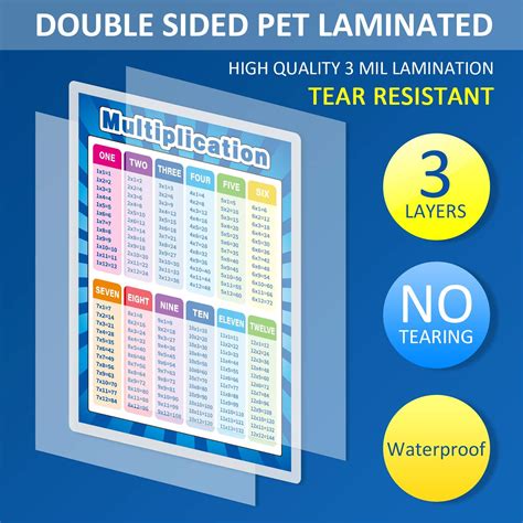 Fully Laminated Educational Math Posters Multiplication Division