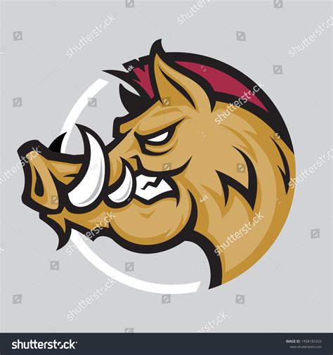 Wild Hog Head Mascot Colored Version Stock Vector Royalty Free