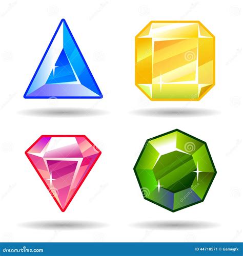 Cartoon Vector Gems And Diamonds Icons Set Stock Vector Image 44710571