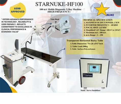 Mobile 100 MA High Frequency X Ray Machine With Bucky Table STARNUKE