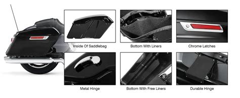 Slmoto Hard Saddlebags Saddle Bags W Black Conversion Brackets Fit For