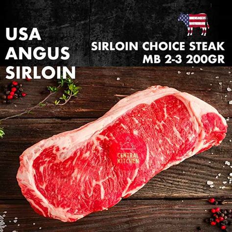 Jual US Premium Black Angus Sirloin Striploin Beef Steak MB2 3 200gr