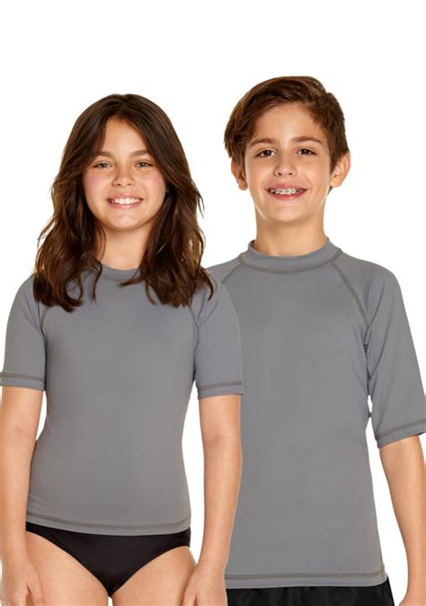 Youth Short Sleeve Rash Guard Overstock Sale Grey Wet Effect Inc