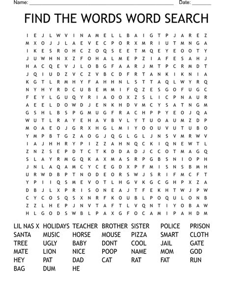 Find The Words Word Search Wordmint