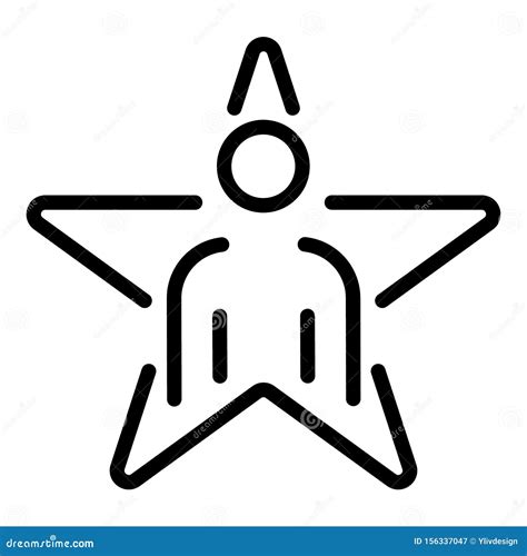 Man Star Icon Outline Style Stock Vector Illustration Of Group