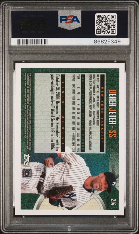 Topps Finest Flashbacks Refractor Derek Jeter For Sale