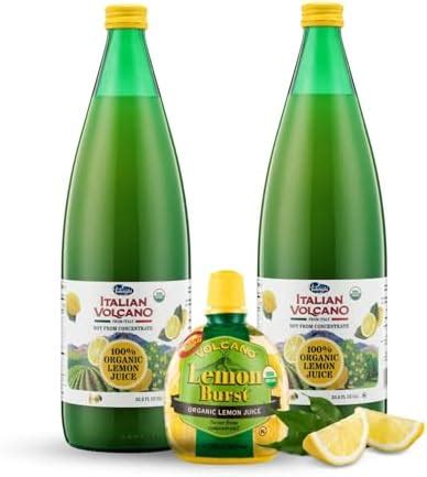 Amazon Italian Volcano USDA Organic Lemon Juice 1 Liter Bottle