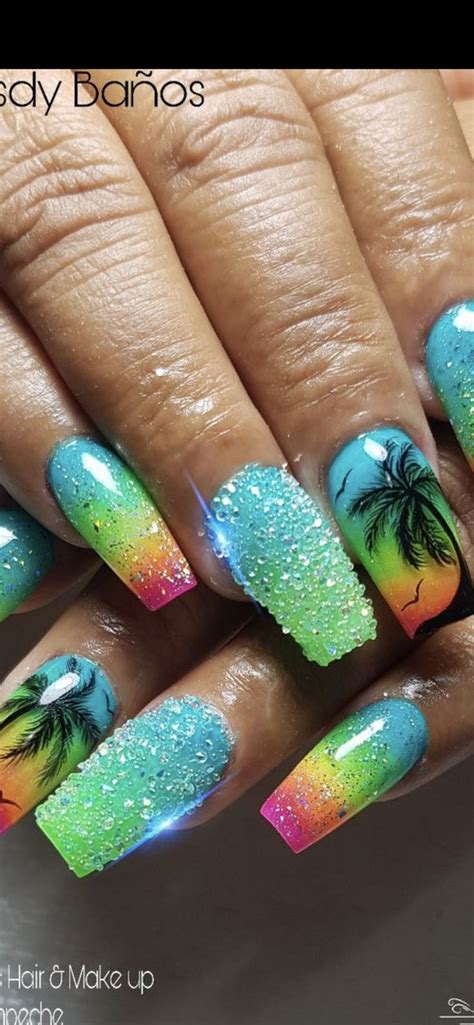 Beach Themed Nails Beach Nails Cruise Nails Vacation Nails Types Of