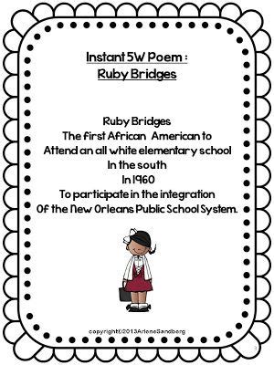 Ruby Bridges Poem For Kids