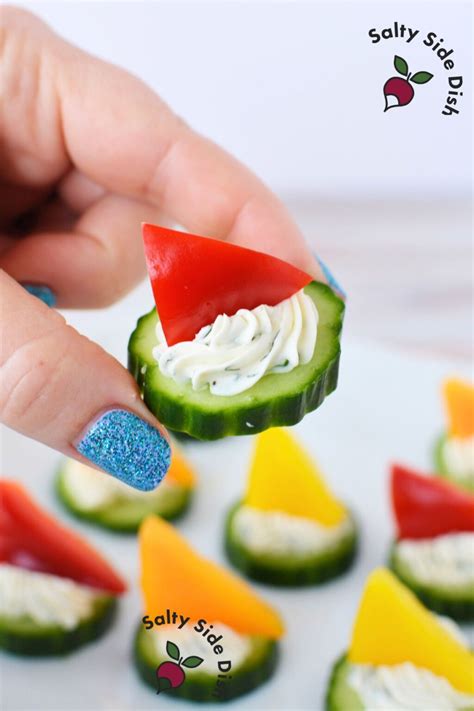Cucumber Cream Cheese Bites Open Faced And Double Stacked