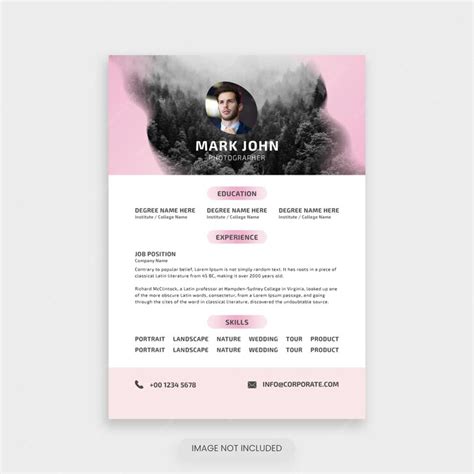 Premium Vector | Photographer cv resume template