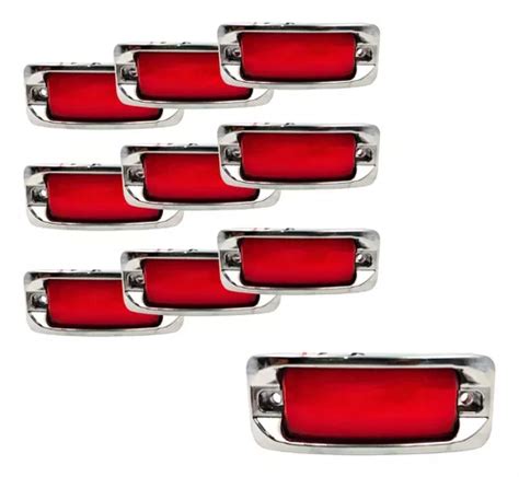 Plafón Rectangular Lateral Luz Gel Fijo estrobo Rojo 10 Pz Meses sin