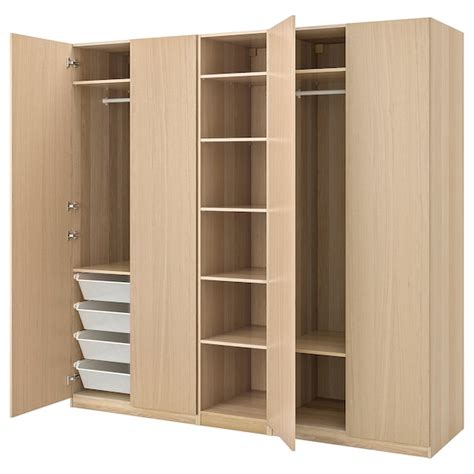 Pax Forsand Wardrobe White Stained Oak Effectwhite Stained Oak Effect 250x60x236 Cm Ikea