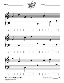 Piano Sight Reading Music Exercises By Notebusters TPT