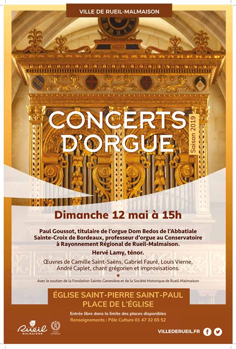 Concert Dorgue Paroisses Catholiques De Rueil Malmaison