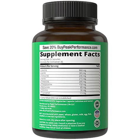 All 9 Essential Amino Acids Supplement Capsules With 3x More Leucine