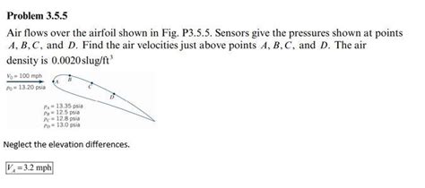 Solved Air Flows Over The Airfoil Shown In Fig P Chegg